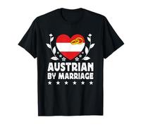 Austrian by Marriage Austrian Wife Husband Austria Flag Camiseta