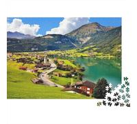 Austrian Lake Town Jigsaw Puzzle 1000 Piezas Material Reciclado Alpine Scenery Puzzles para Niños y Niñas de 6 Años en Adelante Juguete Educativo de Reto Padre-Hijo 38x26cm/1000pcs