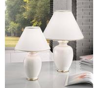 Austrolux Giardino Avorio lámpara de mesa, 40 cm, cerámica, blanco