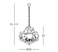 austrolux Lámpara de araña Valerie, latón, 12 luces