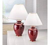 Austrolux lámpara de mesa Giardino Bordeaux 57cm cerámica 24 quilates