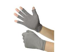 AUSUAYA Gants de Conduite Femme Avec Protection UV, Gants Anti-UV Sans Doigts, Antidérapants Pour le Cyclisme, Pilates & Yoga DE-G5-GL (Gris, M)