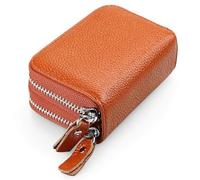 AUSUAYA GB-K-B-B15 - Funda para 14 tarjetas de crédito de seguridad con bloqueo RFID, cartera pequeña de acordeón para mujer, GB-K-B-B15, Brown, Talla única, Casual