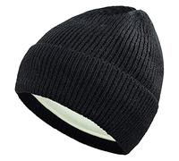 AUSUAYA Gorro cálido para el invierno, gorros cálidos forrados de forro polar para mujeres o hombres S-K-H-1, Negro , Talla única