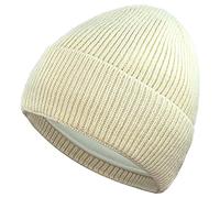 AUSUAYA Gorro cálido para el invierno, gorros cálidos forrados de forro polar para mujeres o hombres S-K-H-1, Color blanco., Talla única