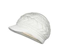 AUSUAYA Gorro de mujer de lana con forro polar cálido, tejido de punto con visera para nieve, esquí frío invierno IT-WS-H3, Color blanco., Talla única