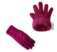 AUSUAYA Guante grueso y cálido para pantalla táctil, lana tejida con forro polar guante para pantalla táctil para invierno clima frío W-G1, Rosa., Talla única