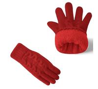 AUSUAYA Guante grueso y cálido para pantalla táctil, lana tejida con forro polar guante para pantalla táctil para invierno clima frío W-G1, rojo, Talla única