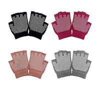 AUSUAYA Guantes antideslizantes para yoga y pilates sin dedos con puntos de silicona W-Y-G-1 (4 pares de guantes)