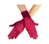 AUSUAYA Guantes cortos de satén de ópera para mujer, muñeca longitud de la boda, guante de novia para fiesta de té temática de los años 90 WG-S-G1, borgoña, Talla única