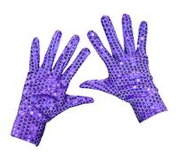AUSUAYA Guantes de baile para disfraz de mujer para San Valentín, cosplay, espectáculo de fiesta, accesorio de disfraz GB-G-2, Guantes brillantes morados, Taille unique