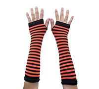 AUSUAYA Guantes largos a rayas sin dedos, calentadores de brazos de punto para mujer, para punk, rock y cosplay, gótico, fiesta de Halloween, GB-WM-S-G5, talla única