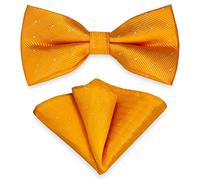 AUSUAYA Juego de pajarita y pañuelo de bolsillo para hombre, diseño unisex, pajarita y pañuelo de bolsillo para esmoquin formal de negocios o boda MB-T8, naranja, Talla única