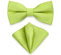 AUSUAYA Juego de pajarita y pañuelo de bolsillo para hombre, diseño unisex, pajarita y pañuelo para negocios, formal Tuxedo o boda MB-T8, verde, Talla única