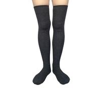AUSUAYA Las mujeres de algodón grueso por encima de la rodilla calcetines calientes de punto, cable de punto muslo calcetines altos calentadores de pierna de invierno largo CL-W1, gris oscuro, S