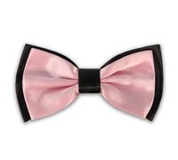 AUSUAYA Pajarita de esmoquin para hombre, pajarita para niños para graduación casual o fiesta de boda BT-BYB2, rosa pálido con negro, talla única, rosa, Talla única
