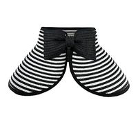 AUSUAYA Sombrero de visera enrollable para mujer, sombrero de playa plegable de ala ancha para viajes, sombrero de verano apto para cola de caballo, Raya Blanco Y Negro, M