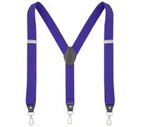 Ausukler Tirantes para hombre, extrafuertes, 3,5 cm de ancho, con ganchos giratorios y correas elásticas, espalda en Y para vaqueros, morado, Talla única