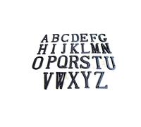 ausuky 1 placa de hierro forjado fundido con números y letras del alfabeto para puerta de casa, color negro