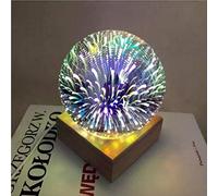 AUSUKY 3D USB Magic Base Bola de Vidrio Esfera Lightning Lámpara de Noche Luz Festival Firework Lámpara (fuegos artificiales)