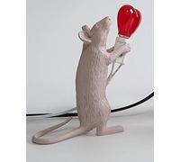 ausuky Modern Love - Lámpara de mesa LED en forma de corazón con forma de rata, resina, base E12 (amor gris)