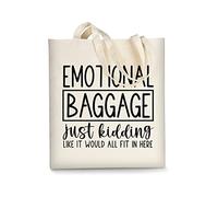 AUSVKAI Bolsa de lona estética para mujer, bonitas bolsas de algodón reutilizables para compras, escuela, playa, regalos de moda, Carga emocional