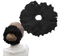 Auswalar Lazos elásticos grandes de encaje negro, soporte para cola de caballo, coleteros gruesos a granel para mujeres y niñas