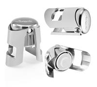 Ausyde Tapón de Vino de Acero Inoxidable para champán, tapón de Vino al vacío, súper Sellado, Protector de Botellas espumosas, 3 Unidades