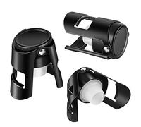 ausyde Tapones de champán - Tapones de botella sellados al vacío de acero inoxidable para champán, prosecco y vino espumoso (paquete de 3)