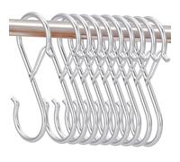 AUSYIWI 10 piezas en forma de S con sistema anti-caída versátiles Te ayuda a organizar tu hogar Organiza tu cocina y armario(Níquel)