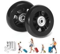 AUSYIWI 2 Piezas Ruedas de Equipaje 68x24mm, Kit de Reparación de Ruedas de Repuesto con Cojinetes de Llave para Trolley Bolsa de Viaje