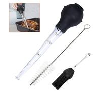 AUSYIWI Jeringa para Carne, Jeringa para Asar, Jeringa para Alimentos, Jeringa de Cocina con Cepillo de Silicona y Cepillo de Limpieza, Inyección de Marinado para Carne de Res, Pollo, Vieiras, Pavo
