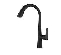 Ausziehbare Küchenarmaturen, Warm- und Kaltwasserwaschbecken, drehbare, einziehbare Pistole, Grau und weiß, 60 cm Zug, einfache Installation (Schwarz)