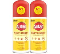 Autan Multi Insectos en Spray Seco Repelente Mosquitos, Proteccion contra Mosquitos Común, Tigre, Garrapatas y Tábanos, hasta 8h de Protección, Dermatológicamente Probado, 2x100 ml