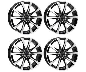 Autec BRIXEN 7.0x17 ET50 5x114,3 - Llantas negras pulidas compatibles con Kia Sportage ceed Carens Sorento Optima Soul Venga Niro ProCeed