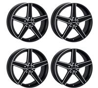 AUTEC - Llantas de aleación DELANO 8.0 x 18 ET35 5 x 112 negro mate pulido compatible con Audi A3 A4 A5 A6 A7 A8 Q2 Q3 Q5 RS 3 S3 S4 S5 SQ2 TT