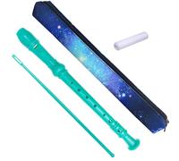 Auteey Grabadora soprano de plástico de 8 agujeros con varilla de limpieza y bolsa, grabadora profesional de llave C de estilo alemán para niños, principiantes y estudiantes (verde)