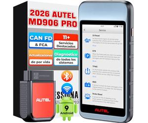 Autel MaxiDIAG MD906Pro OBD2 Diagnosis Bluetooth | actualización MD808PRO/MD806, diagnóstico para todos los vehículos, 11 servicios, sin cuota de suscripción