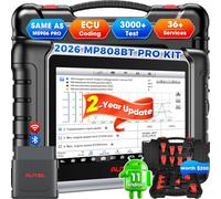 Autel MaxiPRO MP808BT Pro Kit Maquina Diagnosis Coche: 2 Años Actualiza (€700), 3K+ Bidireccional, 30+ Servicio, (€200) 11 Adaptadores, Codifica ECU como MP900BT MS906 Pro MP900-BT Kit MK900BT MK808S