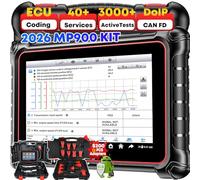 Autel MaxiPRO MP900 Kit Diagnosis Coche, 2026 Codifica ECU & Bidireccional | como MS906 PRO MP900BT, Más Reciente MP900E MP900E KIT, MP808BT PRO KIT, MP808S KIT, 11 Cables OBD1, 40+ Reinicio, 150+ Marca