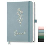 AUTEMPO Cuaderno A5 forrado de tapa dura, cuaderno de notas de cuero para mujeres, 192 páginas numeradas para escribir, papel rayado de 100 g/m², para hombres, trabajo, oficina, escuela, 14,5 x 21 cm