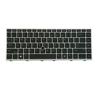 AUTENS Teclado de repuesto para portátil HP EliteBook 840 G5 / 840 G6 / 745 G5 / 745 G6 marco plateado
