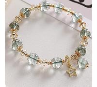 Auténtica piedra preciosa verde fantasma cuarzo pulsera gemas naturales piedras cristal pulsera Reiki cristal chakra meditación for negocios empresario dinero riqueza abundancia unisex Pulseras de muj