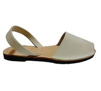 Auténticas Avarcas menorquínas, Abarcas, Albarcas, Sandalias (41, Blanco Hielo, Nobuck)