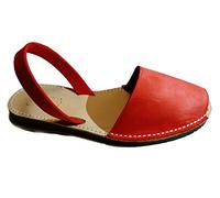 Auténticas Avarcas menorquínas, Abarcas, Albarcas, Sandalias (43, Rojo, Nobuck)