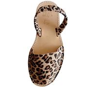 Auténticas Avarcas Menorquinas con Suela Beige, fantasía Abarcas, Albarcas, Sandalias (40, Leopardo Claro, Suela Beige)
