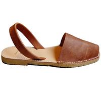 Auténticas Avarcas Menorquinas con Suela Beige, Suela de Goma, Abarcas, Albarcas, Sandalias (37 EU, Cuero Aguas con Suela Beige)