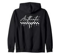 Auténtico diseño de lazo con patrón de tablero de aj Sudadera con Capucha