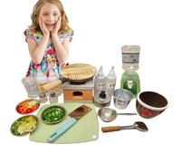 Auténtico mini cook set - Pequeña cocina para juegos, sartén de freidores para comida | Tiny Studio Burner Utensils equipo, herramientas de entrenamiento culinario compacto, paquete de cocina para