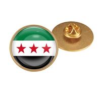 Auténtico pin de solapa con banderas sirias, materiales de hierro resistentes, portátil para estudios culturales y declaraciones de moda únicas, elegante insignia de solapa, rectangle, como se